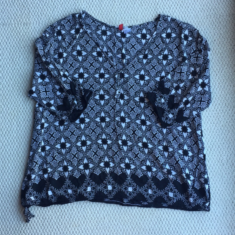 H&M || Divided 3/4 Sleeve Printed Blouse